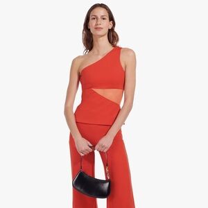 STAUD One-Shoulder Red Top